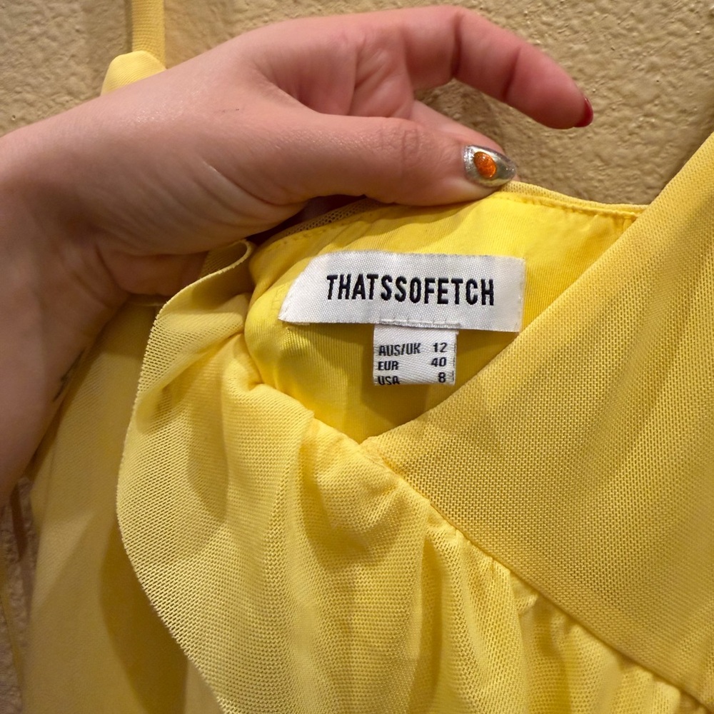 Yellow Ruffled Women's Dress - Picture 4 of 4
